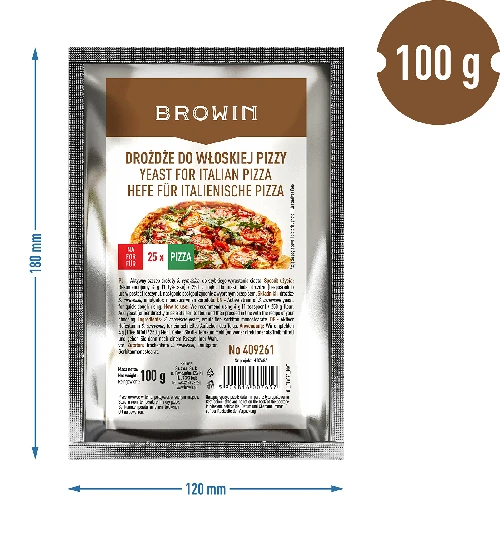 Dried yeast for Italian pizza - 100 g - 3 ['dried yeast', " baker's yeast", ' Italian pizza', ' pizza topping', ' Browin yeast', ' for foccacia', ' for baking']