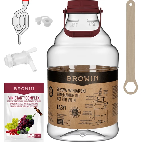 Easy Winemaking Kit - an easy path to homemade wine  - 1 ['homemade wine', ' winemaking kit', ' how to make wine easily', ' wine preparation kit', ' easy wine recipe', ' shatterproof demijohn', ' wine demijohn', ' wine demijohn with faucet', ' winemaking yeast', ' pectic enzyme', ' anti-fly airlock', ' winemaking starter kit', ' winemaking kit for beginners', ' easy way to make your own wine']