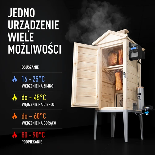 Electric Smoker with Wi-Fi, 200 L - dragON WOOD 100IQ - 5 ['smoking', ' easy smokers', ' electric smoker', ' smoker with Wi-Fi', ' benefits of smoking with Wi-Fi and an app', ' smoking app', ' wooden smoker', ' outdoor smoker', ' best smoker', ' smoker with a controller', ' how to smoke with an app', ' which smoker to buy', ' homemade cold cuts', ' 200 L smoker', ' tall smoker', ' spacious smoker', ' smoking with a smoke generator', ' smoke generator for smoking', ' smoking chips', ' new smoking solutions', ' professional smoking', ' easy smoking', ' how to use an electric smoker', ' Browin Control']