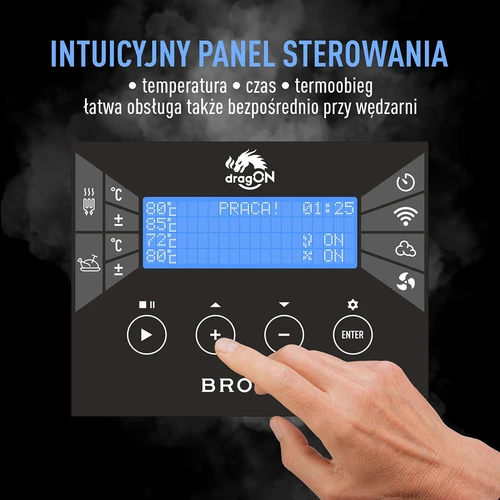 Electric Smoker with Wi-Fi, 200 L - dragON WOOD 100IQ - 8 ['smoking', ' easy smokers', ' electric smoker', ' smoker with Wi-Fi', ' benefits of smoking with Wi-Fi and an app', ' smoking app', ' wooden smoker', ' outdoor smoker', ' best smoker', ' smoker with a controller', ' how to smoke with an app', ' which smoker to buy', ' homemade cold cuts', ' 200 L smoker', ' tall smoker', ' spacious smoker', ' smoking with a smoke generator', ' smoke generator for smoking', ' smoking chips', ' new smoking solutions', ' professional smoking', ' easy smoking', ' how to use an electric smoker', ' Browin Control']