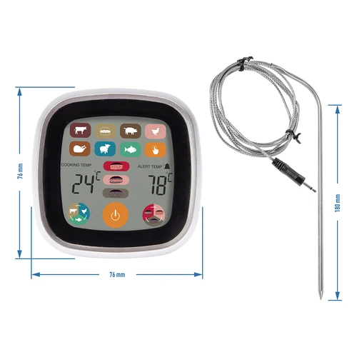 Electronic thermometer for food  (-20°C to +250°C) - 4 ['kitchen thermometer', ' cooking thermometer', ' electronic thermometer', ' probe thermometer', ' food thermometer', ' cooking thermometers', ' kitchen thermometers', ' thermometer with alarm', ' thermometer with magnet']