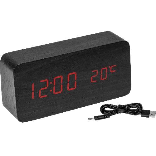 Electronic thermometer with an alarm clock  - 1 ['electronic thermometer', ' thermometer with alarm clock', ' LED alarm clock with thermometer', ' alarm clock with thermometer for bedroom', ' indoor thermometer', ' stylish thermometer']