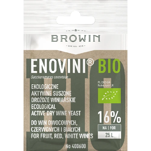 Enovini BIO - environmentally friendly winemaking yeast, 7 g  - 1 ['environmentally friendly wine', ' homemade wine', ' bio wine', ' for white and red wine', ' wine up to 16%']