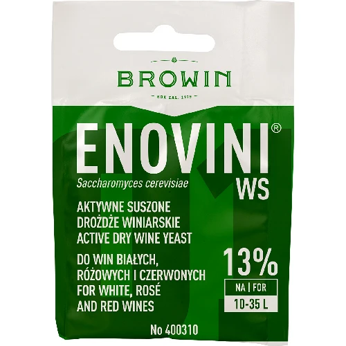 Enovini WS dry table wine yeast 7g  - 1 ['enovini yeast', ' active dried wine yeast', ' wine yeast', ' yeast for wine', ' dried wine yeast', ' dried yeast', ' dried yeast for wine', ' white wine yeast', ' rose wine yeast', ' red wine yeast ']