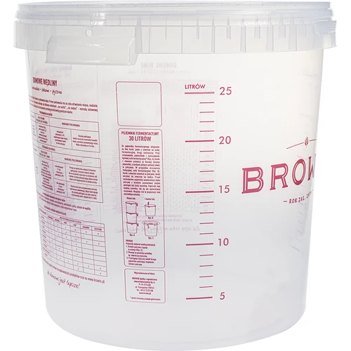 Fermentation container with an overprint and a lid, 30 L - 3 ['fermentation container', ' fermentation bucket', ' fermentation bucket', ' fermentation containers', ' fermentation container for wine', ' fermentation containers for wine', ' biowin fermentation bucket', ' browin fermentation bucket']