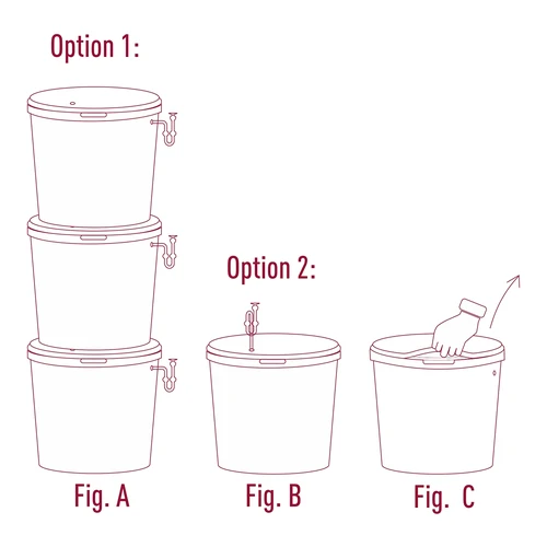 Fermentation container with print, tap and lid, 30 L, RU - 10 ['for fermentation', ' for wine', ' for beer', ' fermenter 30 L', ' fermentation bucket', ' fermentation container with scale']