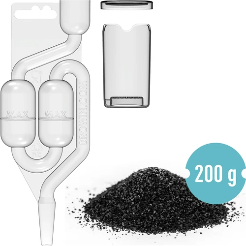 Fermentation smell absorber with Maxi airlock and carbon - 2 ['smell absorber', ' airlock', ' fermentation', ' odour removal', ' fresh air', ' fermentation accessories', ' carbon filter', ' activated coconut carbon', ' large airlock', ' shatterproof airlock']