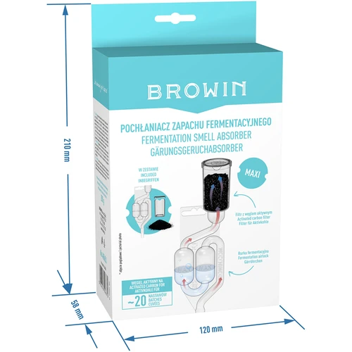 Fermentation smell absorber with Maxi airlock and carbon - 7 ['smell absorber', ' airlock', ' fermentation', ' odour removal', ' fresh air', ' fermentation accessories', ' carbon filter', ' activated coconut carbon', ' large airlock', ' shatterproof airlock']