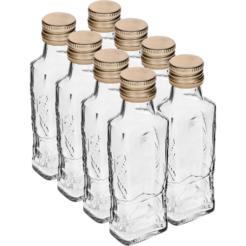 Flora bottle 100 ml with a cap, 8 pcs.  - 1 ['bottle for liqueur', ' bottles for liqueur', ' bottle for alcohol', ' decorative bottles for alcohol', ' glass bottle for alcohol', ' bottles for moonshine for a wedding', ' bottle for liqueur', ' decorative bottles', ' bottle for vodka', ' bottle for vodka']