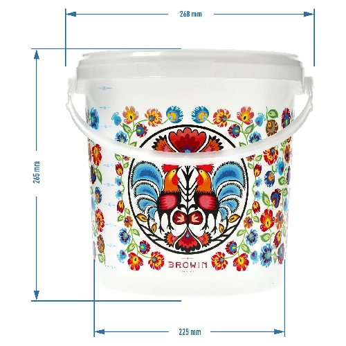 Food bucket "GWIOZDA" 10 L with lid - 6 ['garden bucket', ' bucket with lid', ' bucket for the garden', ' bucket with lid', ' lockable bucket', ' lockable bucket', ' printed bucket', ' for mushrooms']