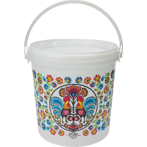 Food bucket "GWIOZDA" 10 L with lid  - 1 ['garden bucket', ' bucket with lid', ' bucket for the garden', ' bucket with lid', ' lockable bucket', ' lockable bucket', ' printed bucket', ' for mushrooms']