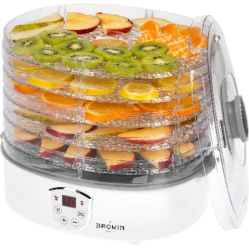 Food dryer with temperature adjustment 240W - 6 ['food dryer', ' mushroom drier', ' dried fruit', ' dried vegetables', ' food storage', ' food drying', ' food driers', ' adjustable temperature', ' transparent drier', ' dehydrator']