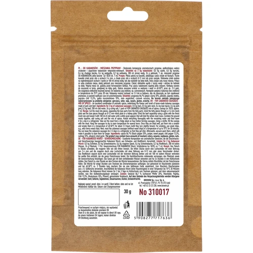 For cabanossi sausages. Mix of spices 30 g - 2 ['homemade kabanosy', ' kabanosy recipe', ' spiced kabanosy', ' natural spices', ' preservative-free spices', ' homemade sausages', ' kabanosy snacks', ' black weekend']