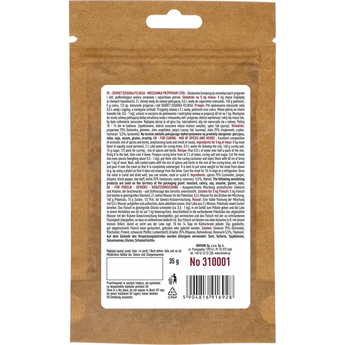 For curing. Herbal mix of spices and herbs, 35g - 2 ['herbs', ' spices', ' curing herbs', ' curing mix', ' for curing', ' for venison', ' for meat', ' for pork', ' for beef', ' for veal', ' home processing of meat']