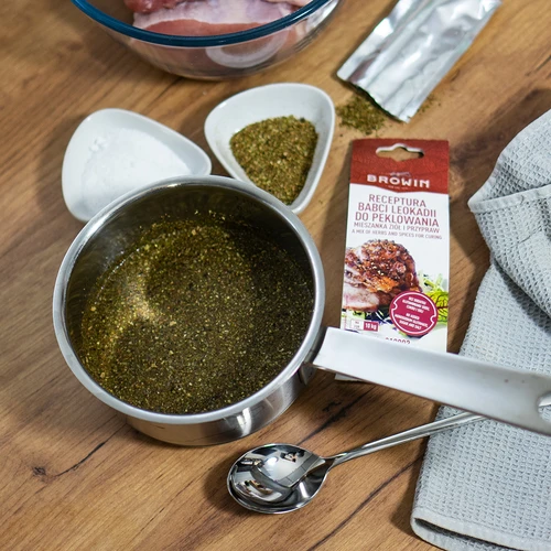 For curing. Mild mix of spices and herbs, 35 g - 6 ['mixture of herbs and spices', ' herbs and spices', ' meat spice', ' meat herbs', ' for pork', ' for beef', ' for veal', ' for poultry', ' for curing']