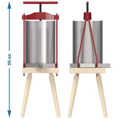 Fruit frame press - with metal basket, for 10 L - 6 ['frame fruit press', ' frame press', ' fruit press', ' press for fruit pressing', ' press for extracting juice', ' juice extracting press', ' fruit juice press', ' best fruit press', ' recommended fruit press', ' practical fruit press', ' home winemaking', ' extracted juice', ' accessories for processing', ' for extracting juice', ' manual fruit press', ' for pressing fruit for juice', ' wine press', ' press with metal basket', ' metal press for fruit']