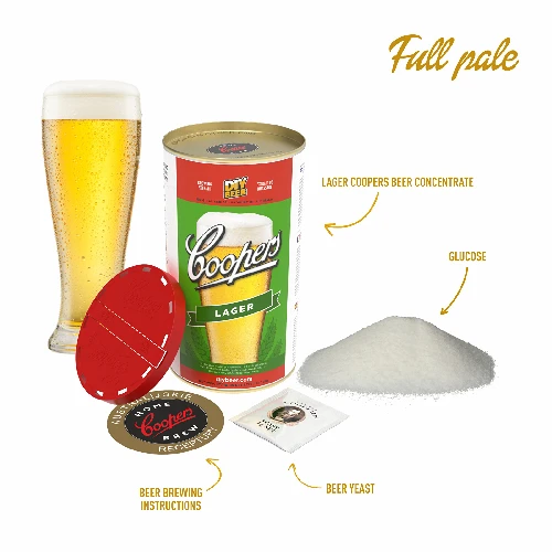 Full pale beer kit, for 20 L - 2 ['lager beer', ' pale beer', ' home-brewed beer', ' how to make beer', ' brewing kit', ' brewkit beer', ' destika beer', ' helles beer', ' coopers beer']