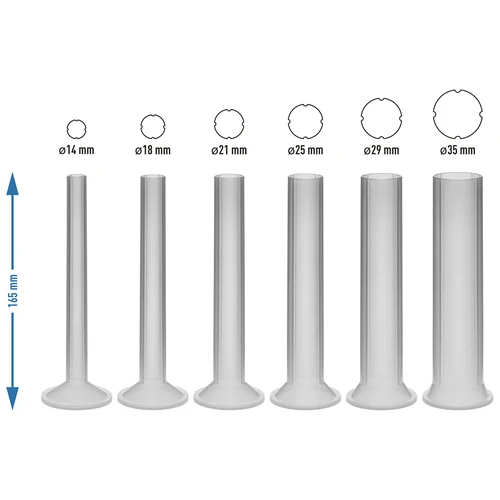 Funnels for the new stuffer version 311006 - 3 ['browin stuffer funnels', ' spare funnels', ' 5 kg stuffer funnels', ' vertical stuffer funnels']