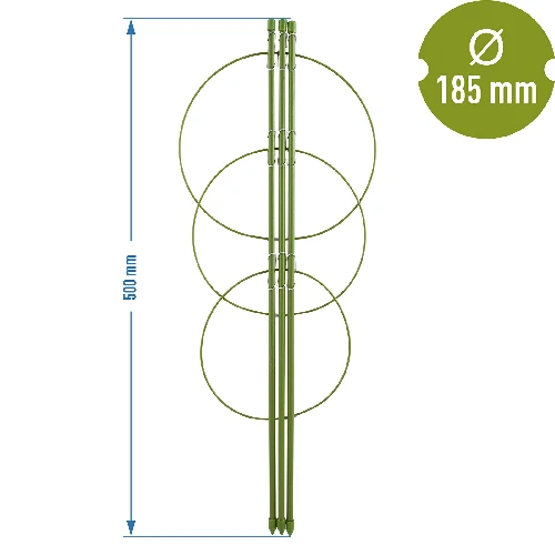 Garden plant support rings, 3 rings 0,5m - 2 ['plant ring supports', ' ring support for plants', ' plant support', ' plant supports', ' support for creepers', ' plant supports castorama', ' garden plant supports', ' potted plant supports']