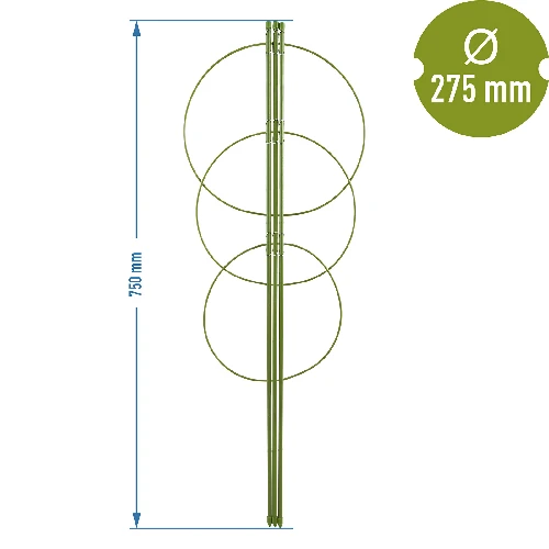 Garden plant support rings , 3 rings 0,75m - 2 ['plant ring supports', ' ring support for plants', ' plant support', ' plant supports', ' support for creepers', ' plant supports castorama', ' garden plant supports', ' potted plant supports']