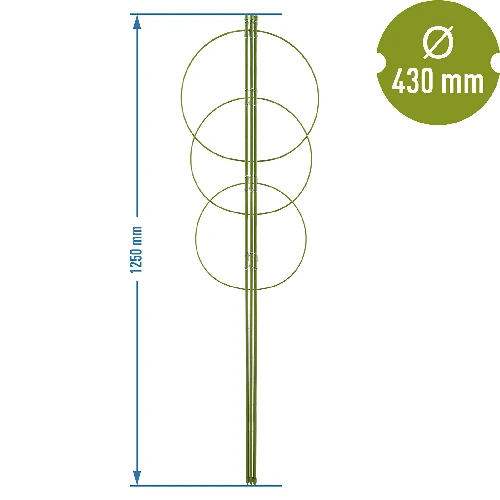 Garden plant support rings , 3 rings 1,25m - 2 ['plant ring supports', ' ring support for plants', ' plant support', ' plant supports', ' support for creepers', ' plant supports castorama', ' garden plant supports', ' potted plant supports']