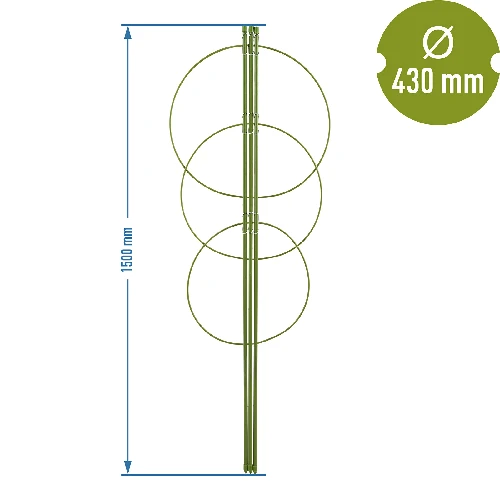 Garden plant support rings, 3 rings 1,5m - 2 ['plant ring supports', ' ring support for plants', ' plant support', ' plant supports', ' support for creepers', ' plant supports castorama', ' garden plant supports', ' potted plant supports']