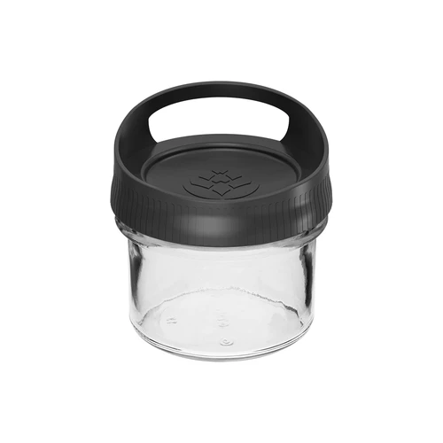 Glass container, 235 ml, with a lid for hanging  - 1 ['container', ' container', ' glass container with cap', ' glass container for hanging', ' cap with handle', ' container for hanging', ' container for spices', ' container for loose products', ' innovative cap', ' container container 235 ml']