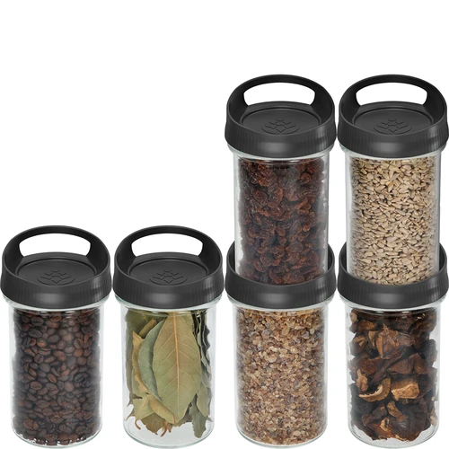 Glass container, 545 ml, with a lid for hanging - 3 ['container', ' container', ' glass container with cap', ' glass container for hanging', ' cap with handle', ' container for hanging', ' container for spices', ' container for loose products', ' innovative cap', ' container container 545 ml']