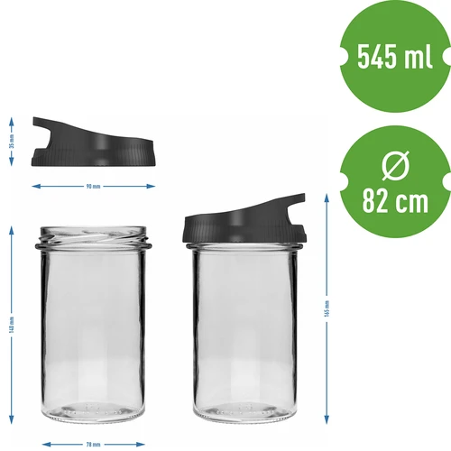 Glass container, 545 ml, with a lid for hanging - 5 ['container', ' container', ' glass container with cap', ' glass container for hanging', ' cap with handle', ' container for hanging', ' container for spices', ' container for loose products', ' innovative cap', ' container container 545 ml']