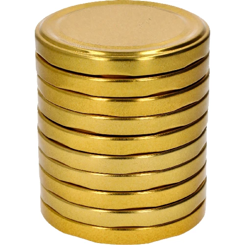 Golden twist-off lid Ø89/6 - 10 pcs - 4 ['twist-off lid', ' golden twist-off lid', ' twist-off lids', ' lids', ' lid', ' golden lid for jar', ' lids for preserves', ' Ø89 lids', ' set of lids for jars']