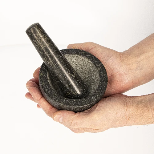 Granite mortar with pestle, 10cm - 5 ['Granite mortar', ' mortar with piston', ' stone mortar', ' mortar of stone', ' kitchen mortar', ' mortar for herbs']