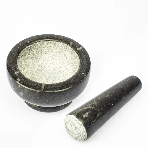 Granite mortar with pestle, 10cm - 2 ['Granite mortar', ' mortar with piston', ' stone mortar', ' mortar of stone', ' kitchen mortar', ' mortar for herbs']