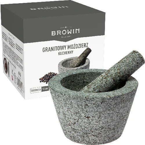 Granite mortar with pestle, 13cm - 7 ['Granite mortar', ' mortar with piston', ' stone mortar', ' mortar of stone', ' kitchen mortar', ' mortar for herbs']