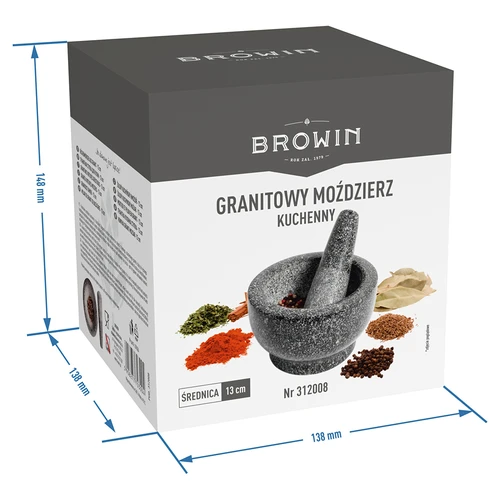 Granite mortar with pestle - 9 ['Granite mortar', ' mortar with piston', ' stone mortar', ' mortar of stone', ' kitchen mortar', ' mortar for herbs']