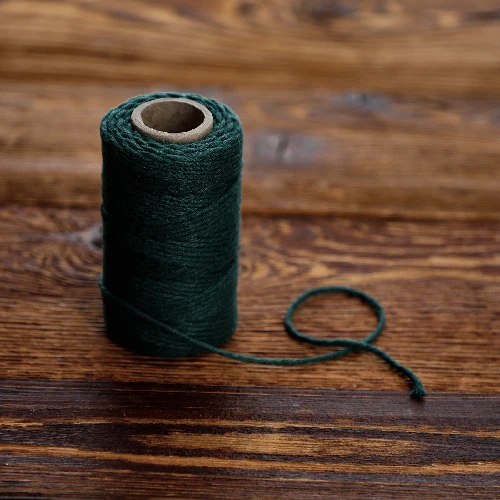 Green cotton twine 55m / 100g - 5 ['twine of cotton', ' cotton twine', ' twine for delicate plants', ' natural twine', ' eco-friendly twine', ' macramé twine', ' twine for binding', ' craft twine', ' drawstring', ' green twine.']