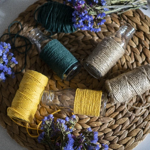 Green cotton twine 55m / 100g - 14 ['twine of cotton', ' cotton twine', ' twine for delicate plants', ' natural twine', ' eco-friendly twine', ' macramé twine', ' twine for binding', ' craft twine', ' drawstring', ' green twine.']