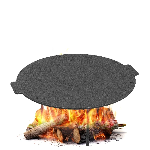 Grill pan, cast iron, 44 cm diameter - 11 ['cast iron pan', ' grill pan', ' large cast iron pan', ' suspended pan', ' pan on feet', ' frilling', ' cast iron for grilling', ' pan for tripod', ' grilling in cast iron cookware', ' attractive grilling', ' universal cast iron pan', ' grilling kit', ' gift idea', ' grilling done different', ' grill party']