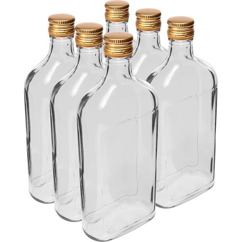 Hip flask 500 mL with a screw cap, 6 pcs.  - 1 ['500 ml bottle', ' flask', ' tincture bottle', ' alcohol bottle', ' half liter bottle', ' bottle set']