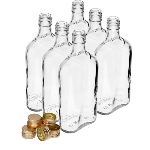 Hip flask 500 mL with a screw cap, 6 pcs. - 10 ['500 ml bottle', ' flask', ' tincture bottle', ' alcohol bottle', ' half liter bottle', ' bottle set']