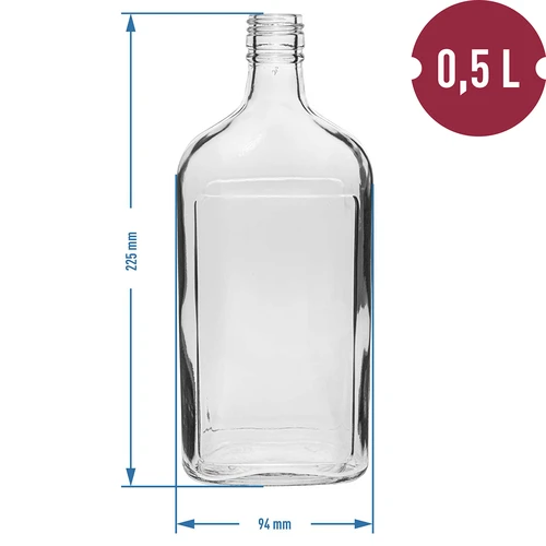 Hip flask 500 mL with a screw cap, 6 pcs. - 11 ['500 ml bottle', ' flask', ' tincture bottle', ' alcohol bottle', ' half liter bottle', ' bottle set']