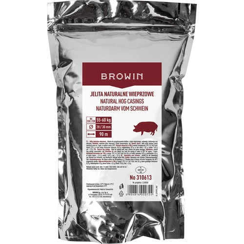 Hog casings 28/30, 90m  - 1 ['for home-made sausage', ' intestines for white sausage', ' do-it-yourself', ' home-made sausage', ' for smoked sausage', ' for steamed sausage', ' for dried sausage', ' for aged sausage']