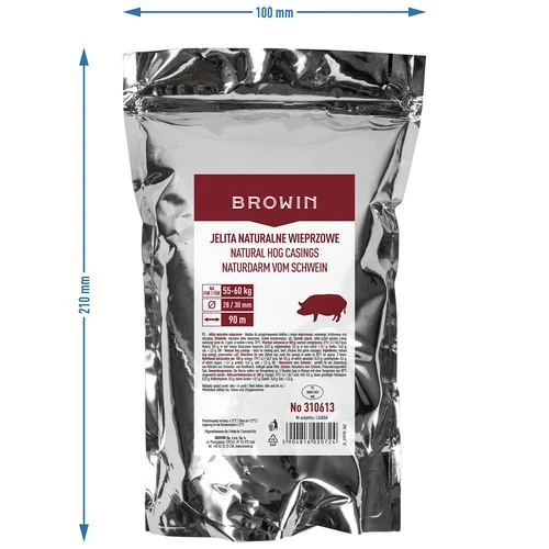 Hog casings 28/30, 90m - 4 ['for home-made sausage', ' intestines for white sausage', ' do-it-yourself', ' home-made sausage', ' for smoked sausage', ' for steamed sausage', ' for dried sausage', ' for aged sausage']