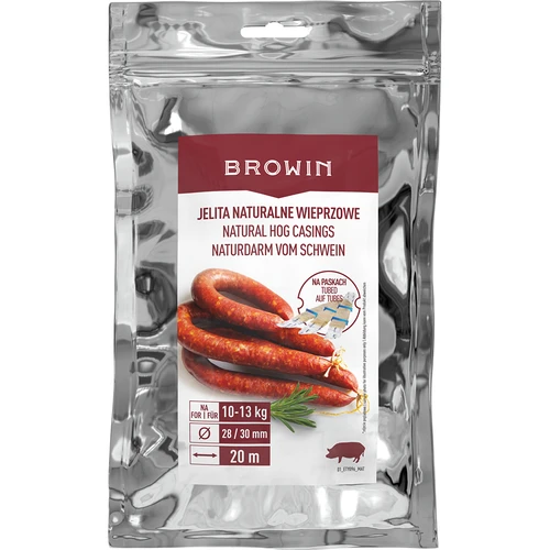 Hog casings tubed 28/30, 20 m  - 1 ['for homemade sausage', ' casings for white sausage', ' do it yourself', ' homemade sausage', ' casings', ' homemade products', ' natural casings in sections', ' making sausage', ' how to make sausage', " let's make sausage", ' casings tubed.']