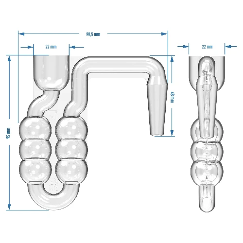 Horizontal airlock - shatterproof - 4 ['airlock for demijohns', ' airlock for jars', ' airlock', ' side-mounted airlock']