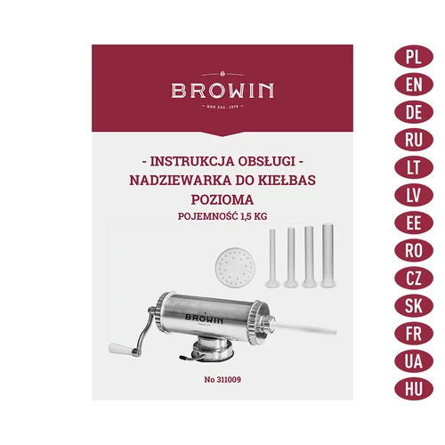 Horizontal stuffer 1.5 kg with a silicon piston - 9 ['sausage stuffer', ' sausage machine', ' sausage maker', ' sausage fillers', ' sausage stuffer machine', ' sausage maker machine', ' sausage making machine', ' sausage making kit']