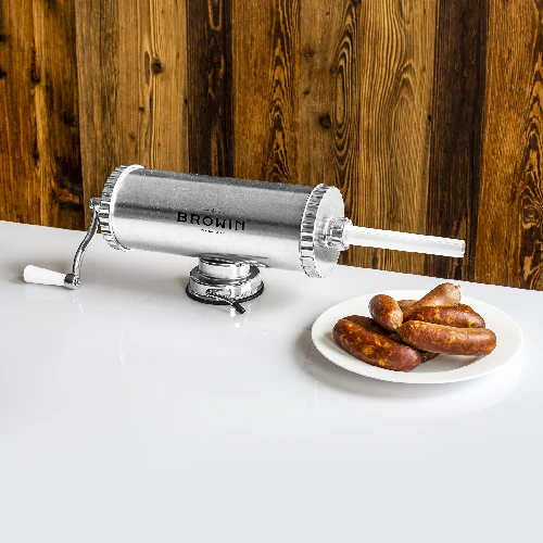 Horizontal stuffer 2,5 kg with a silicon piston - 16 ['sausage stuffer', ' stuffer for sausages', ' sausage stuffer', ' horizontal stuffer', ' sausage filler', ' meat filler', ' home stuffer', ' catering stuffer', ' butcher equipment']