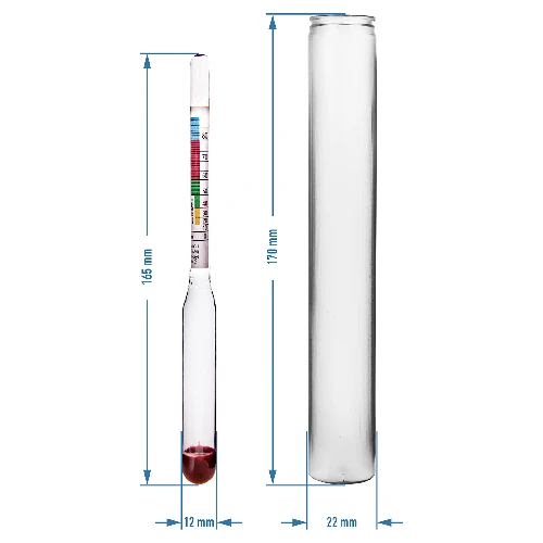 Hydrometer with potential alcohol scale , small - 3 ['alcohol meter', ' alcohol measurement', ' alcohol concentration measurement', ' alcohol indicator']