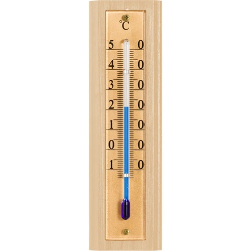 Indoor thermometer with a golden scale (-10°C to +50°C) 12cm, mix - 2 ['indoor thermometer', ' room thermometer', ' thermometer for indoors', ' home thermometer', ' thermometer', ' wooden room thermometer', ' thermometer easy-to-read scale', ' thermometer for hanging', ' traditional thermometer']