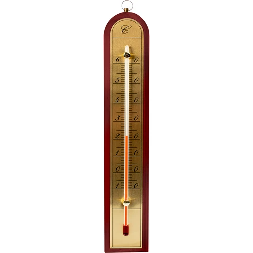 Indoor thermometer with a golden scale (-10°C to +60°C) 28cm mix - 2 ['indoor thermometer', ' room thermometer', ' thermometer for indoors', ' home thermometer', ' thermometer', ' wooden room thermometer', ' thermometer easy-to-read scale', ' thermometer golden scale', ' thermometer for hanging']