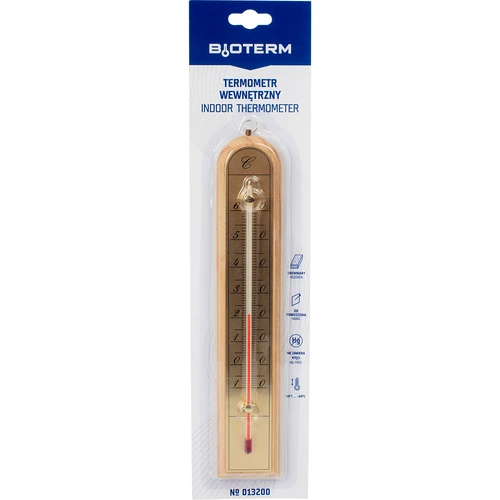 Indoor thermometer with a golden scale (-10°C to +60°C) 28cm mix - 4 ['indoor thermometer', ' room thermometer', ' thermometer for indoors', ' home thermometer', ' thermometer', ' wooden room thermometer', ' thermometer easy-to-read scale', ' thermometer golden scale', ' thermometer for hanging']